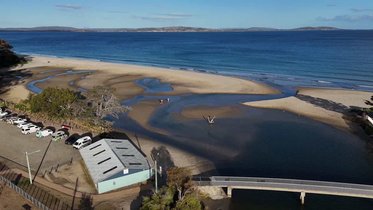 Aerial View of a Beautiful Beach and River
