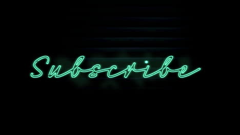 animation of neon subscribe over black background