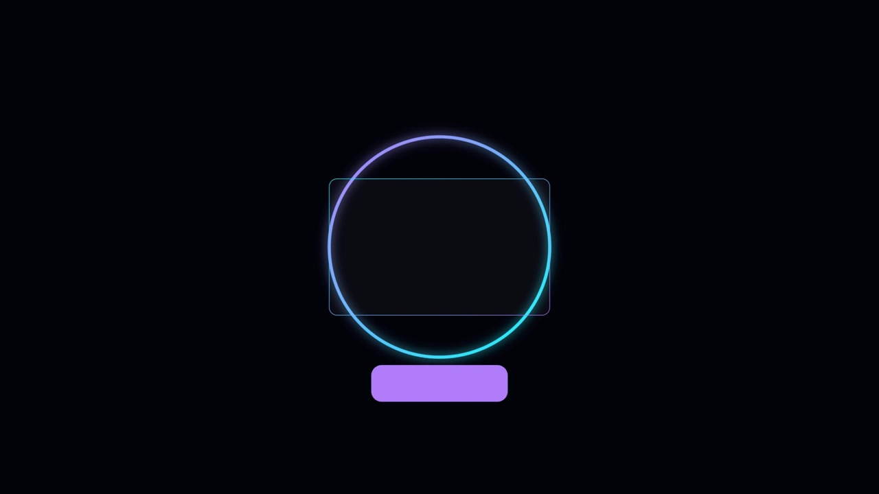 Summer sale interface animation featuring glowing circular badge, geometric frame and call to action element on dark background creating modern retail marketing visuals