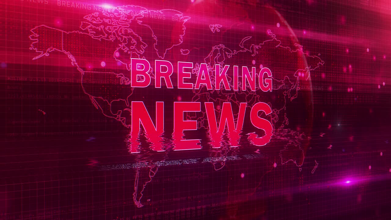 4k loop global earth rotating digital world breaking news studio background news report and breaking