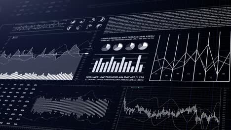 datos y estadísticas de informes, animación con diagramas gráficos.