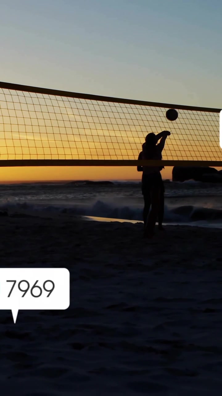 Animazione di elaborazione dati digitale su diversi giocatori di beach volley
