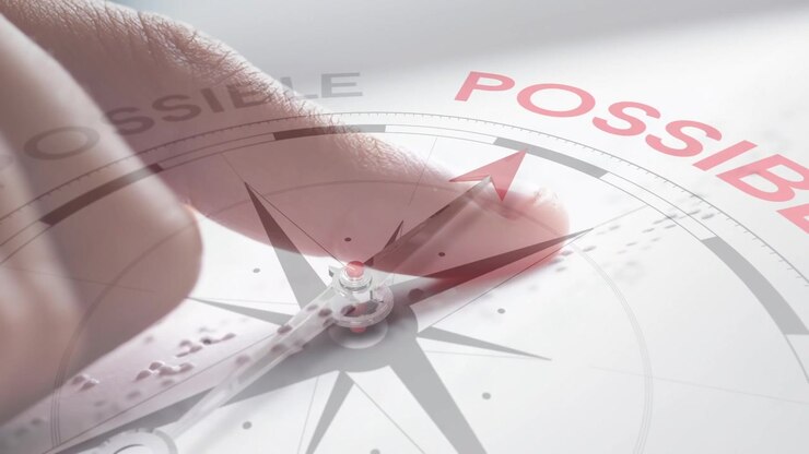 Animation of compass moving over hand reading braille