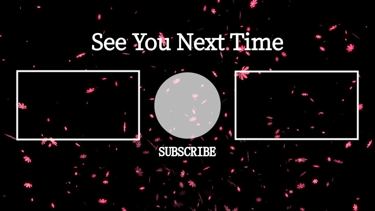 partículas de flores del cosmos tarjeta de finalización pantalla de finalización gráficos de movimiento