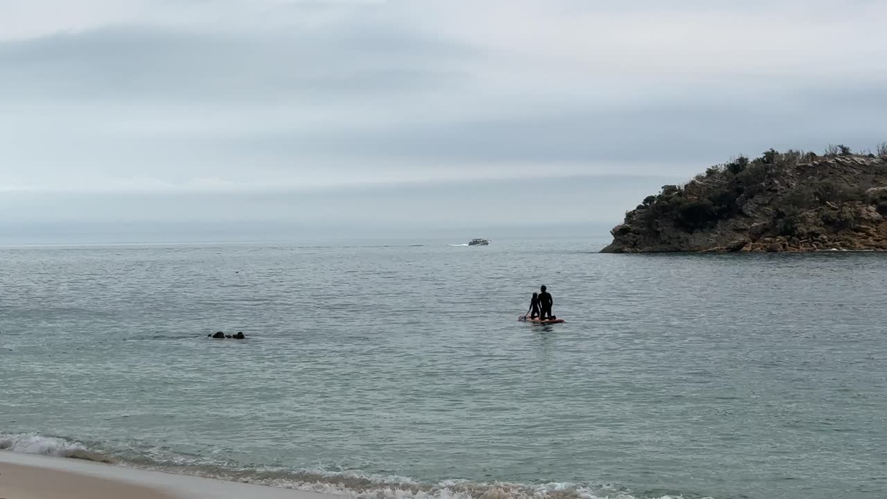 Paddleboarding in the Ocean
