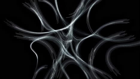 abstract white flowing lines on black background