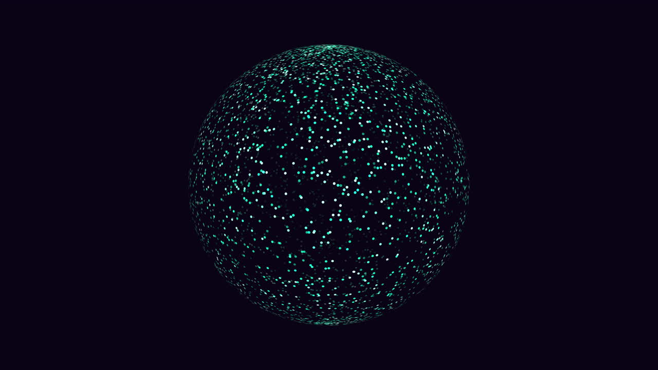 Futuristic ball with dots on black gradient