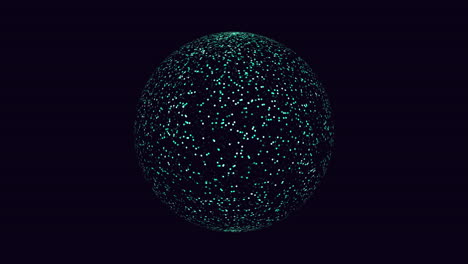 futuristic ball with dots on black gradient