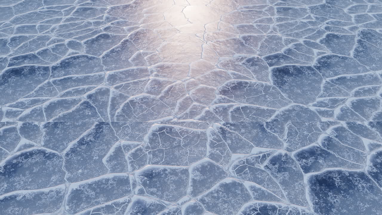 얼음 위에서 앞으로 나아가는 루프 애니메이션, 3d 렌더링