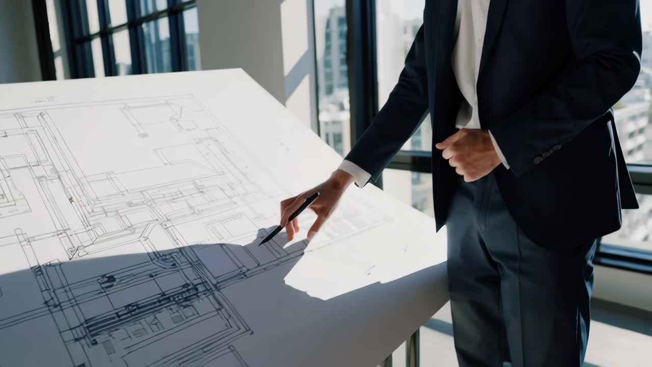 Businessman Presenting Architectural Plans