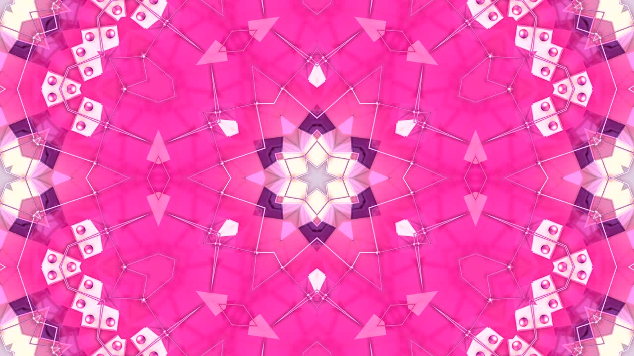 Sfondo astratto geometrico low poly come un effetto vetrata in movimento o caleidoscopio in 4k. Animazione 3D in loop, filmato continuo in popolare stile low poly. Colore rosso v5