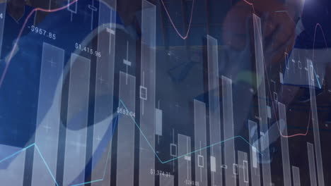 animation der finanziellen datenverarbeitung über basketballspieler