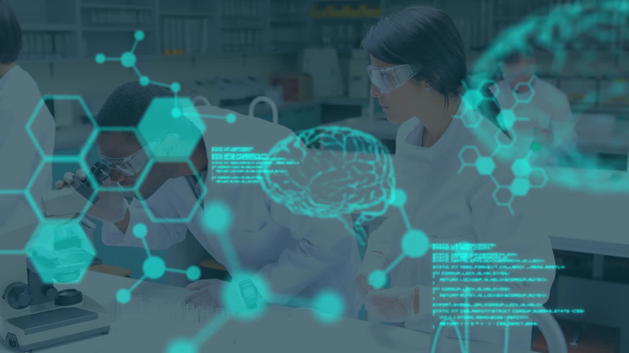 animación de datos científicos sobre diversas trabajadoras y trabajadores de laboratorio
