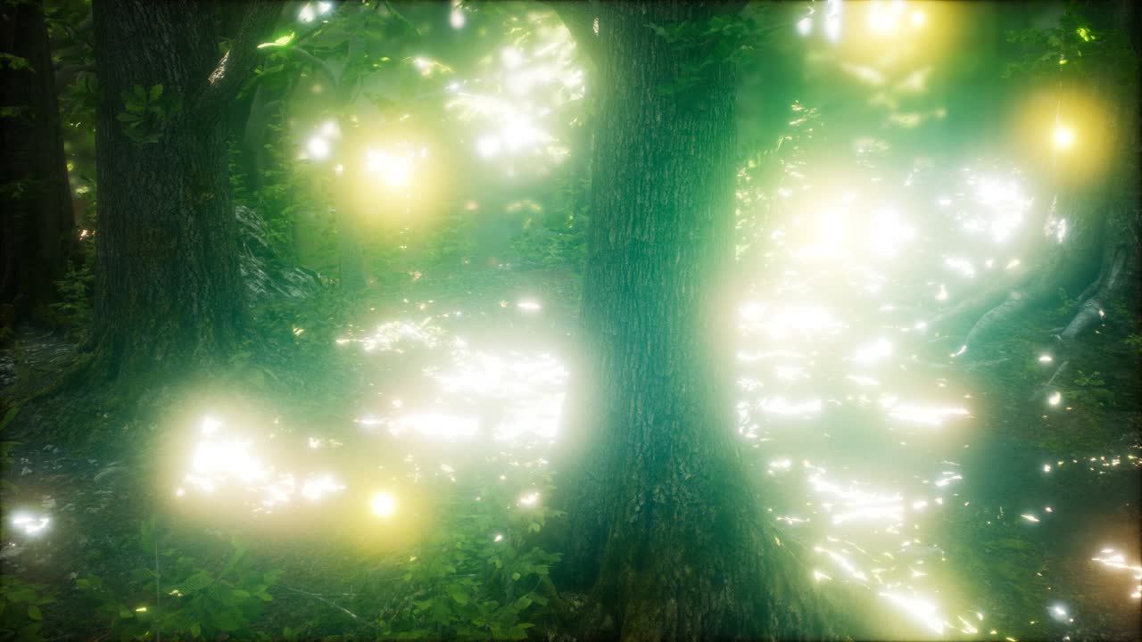 luciérnaga volando en el bosque