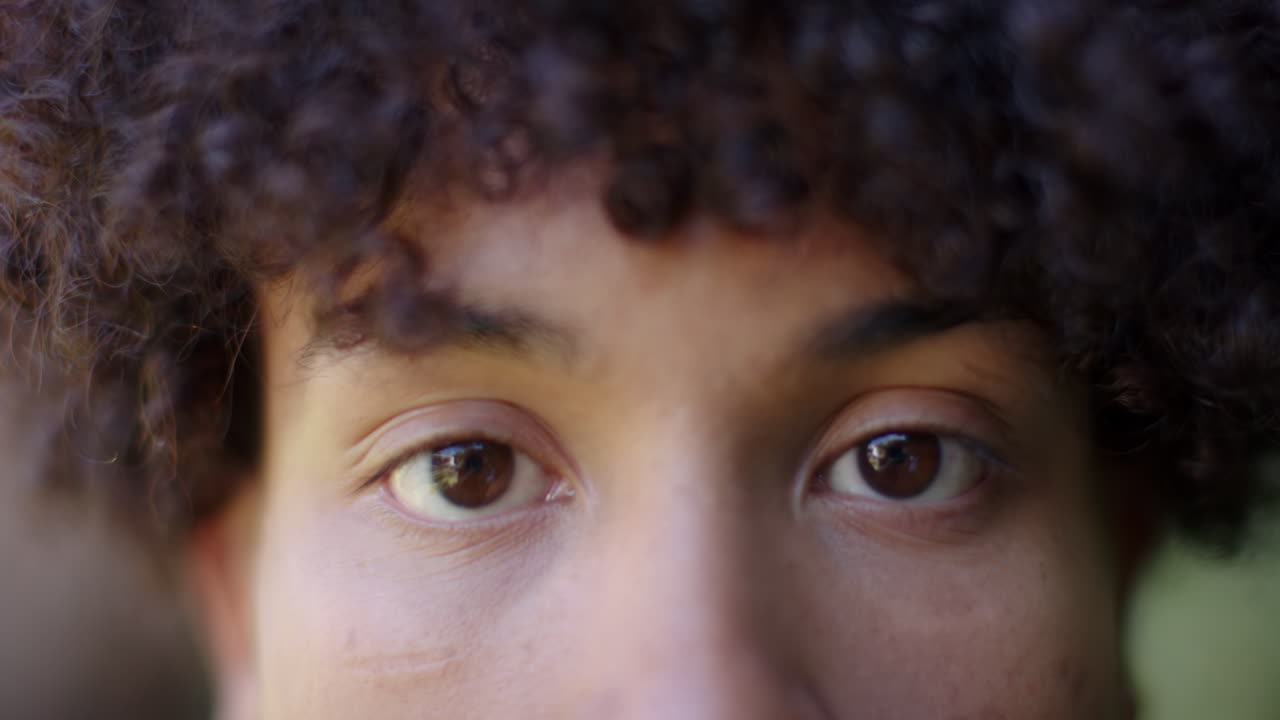 Close-up of person's eyes, focusing on facial expression and emotions