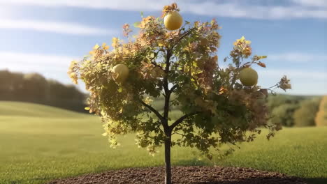a young tree in a field