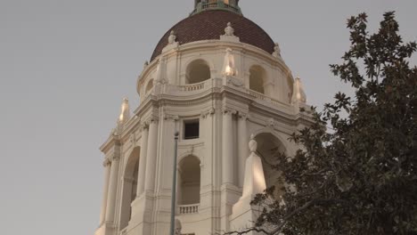 amazing ground view of main tower of pasadena city hall in pasadena, california