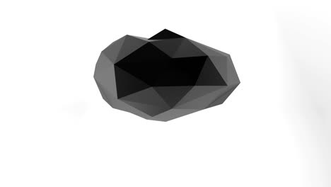 grey background with abstract low poly ball. 3d render loop animation.