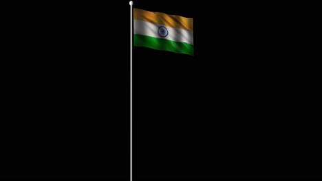 india flag waving animation on black background