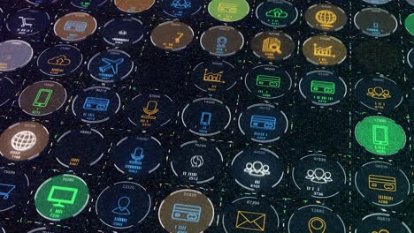 digital interface with multiple icons