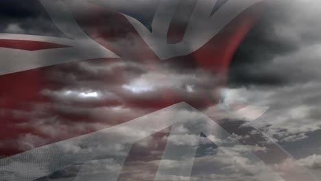 Flag-of-England-waving-against-sky-and-clouds-4k