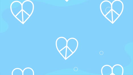 peace hearts symbols pattern animation