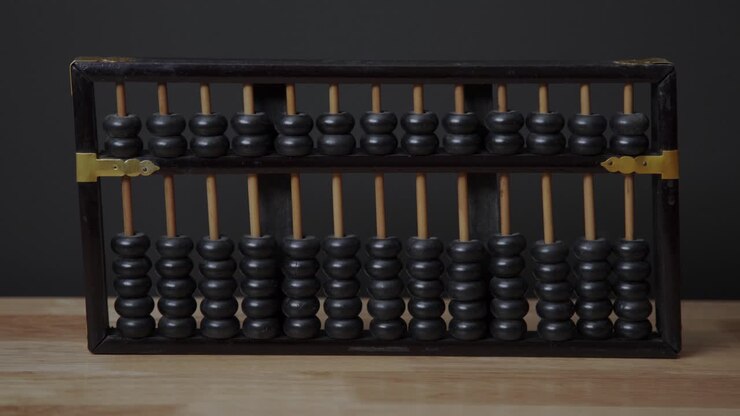 Zoom In On An Old, Vintage Abacus