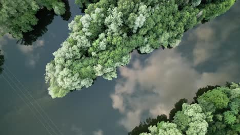 ardeche river france birds-eye-view aerial overhead