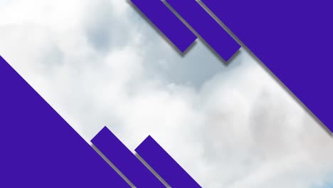 animation of purple diagonal stripes revealing sky