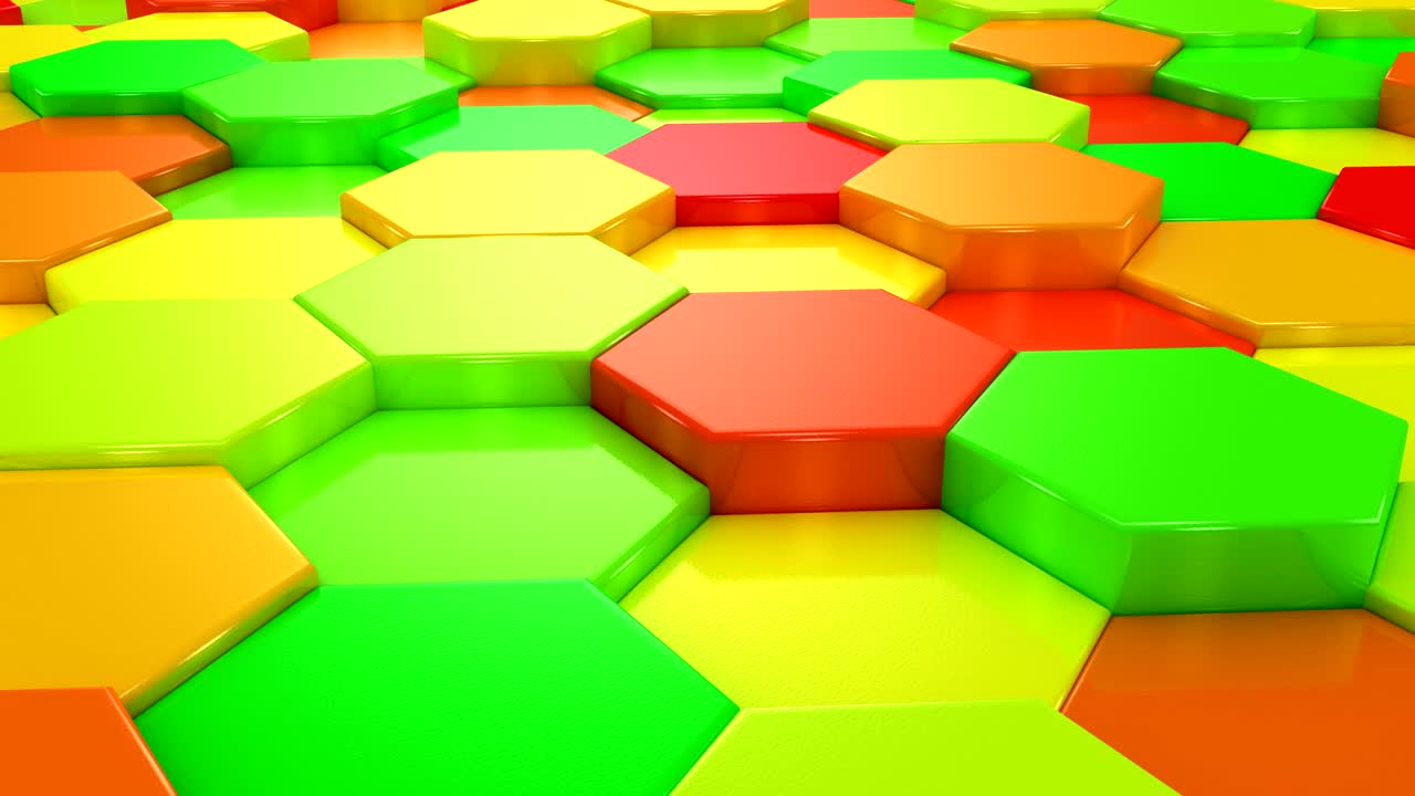 hexágonos animados de colores