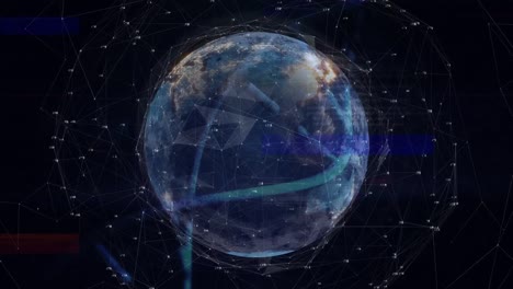 animación de la red de conexiones en todo el mundo