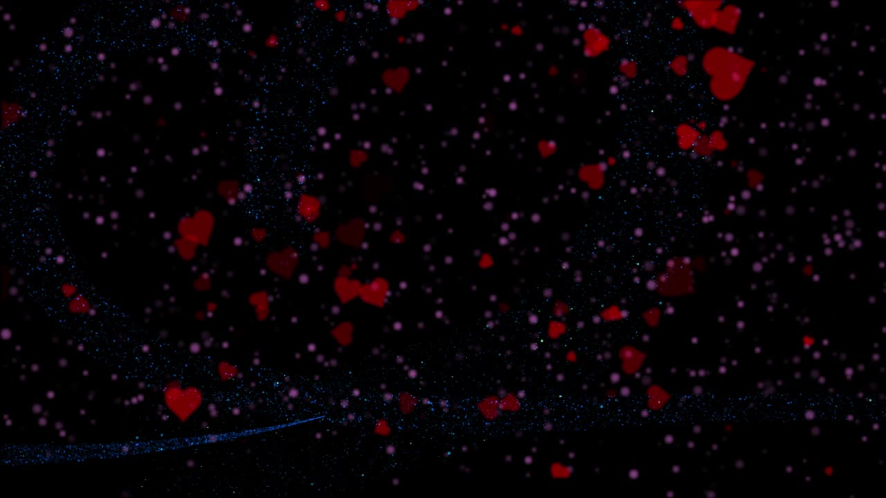 el fondo de los corazones, el día de san valentín cayendo corazón rojo en el fondo. san valentín tarjeta de felicitación diseño de movimiento.