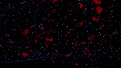 el fondo de los corazones, el día de san valentín cayendo corazón rojo en el fondo. san valentín tarjeta de felicitación diseño de movimiento.