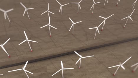 wind farm in a desert landscape