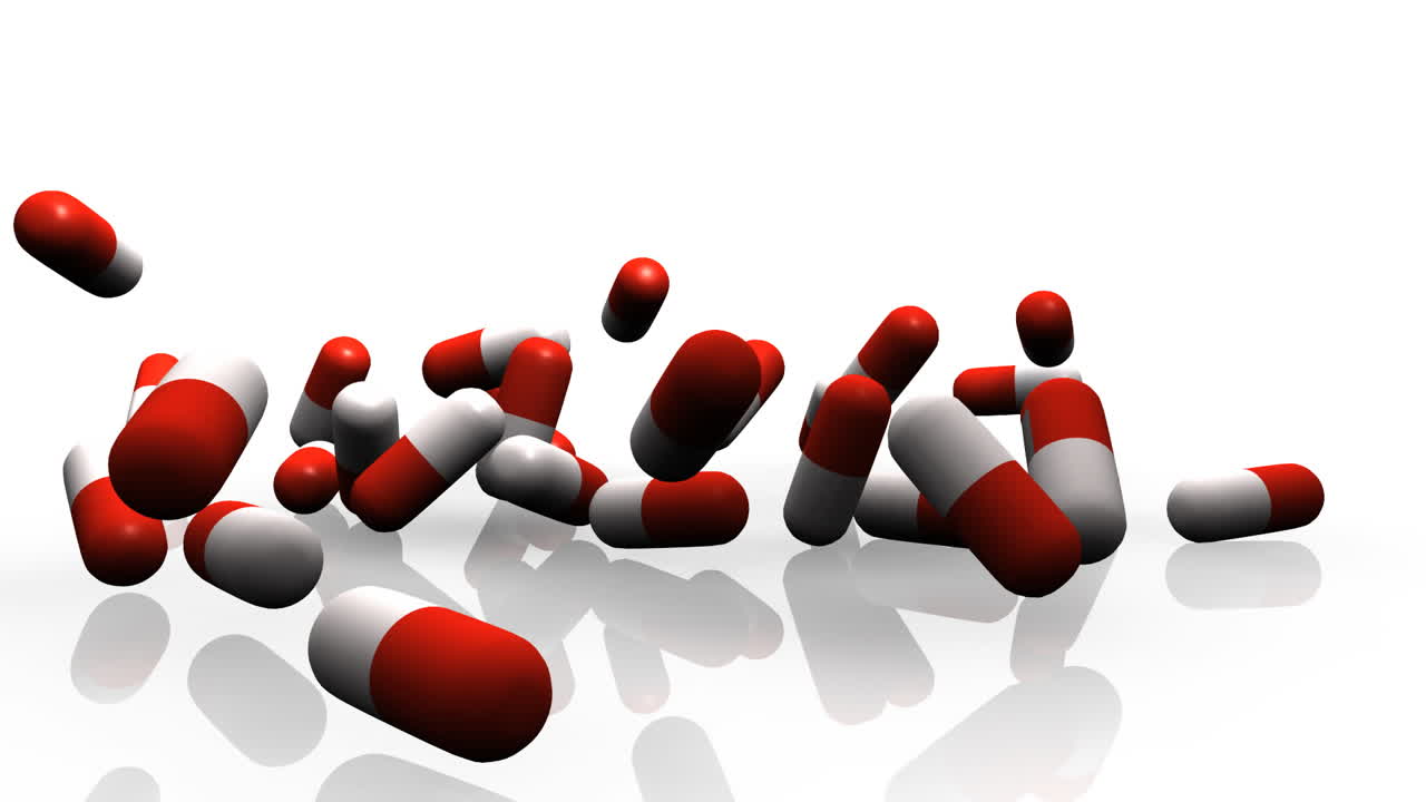 Computer animation representing falling capsule