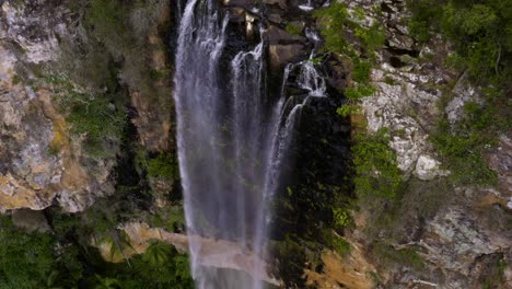 Aerial drone of Puling Brook Falls waterfall in Gold Coast
