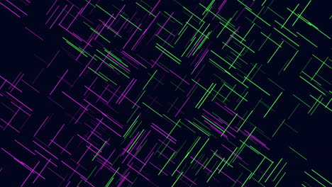 una cuadrícula colorida de líneas verticales púrpuras y amarillas crea un patrón