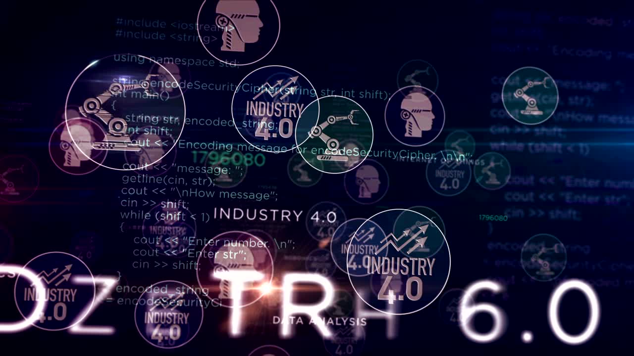 Industry 4.0 symbols loop
