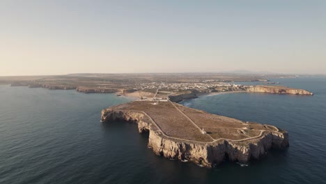panoramic aerial view of sea fort sagres fortress , algarve, portugal