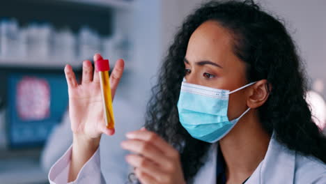 Covid,-science-and-sample-with-woman-in-laboratory