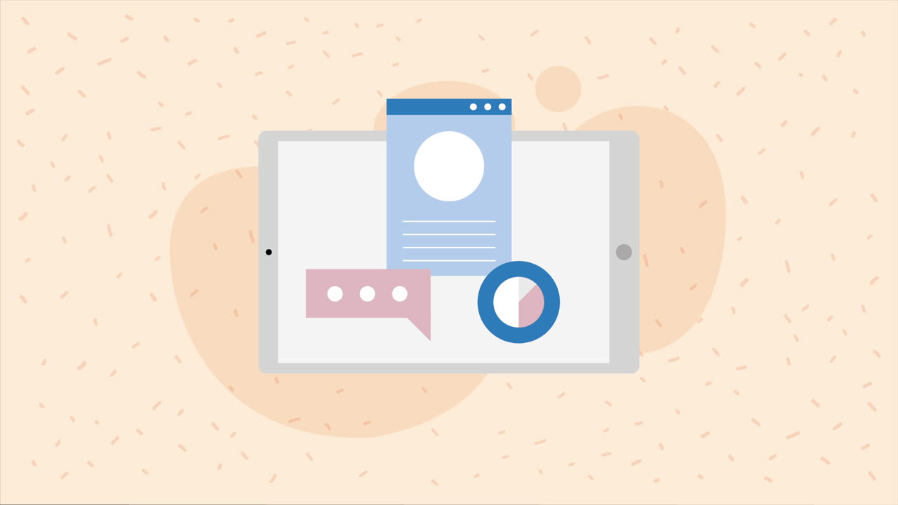 tableta con varios elementos digitales