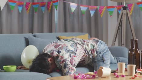 hombre después de una fiesta