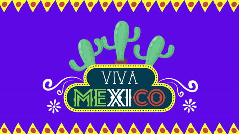 viva mexico animation with cactus plants