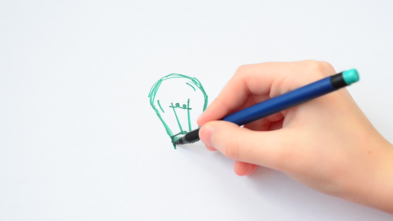 Light bulb icon with concept of idea. We draw a bulb