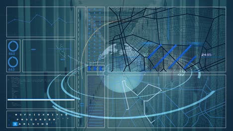 Animation-of-scope-scanning-with-globe-and-data-processing-over-server-room