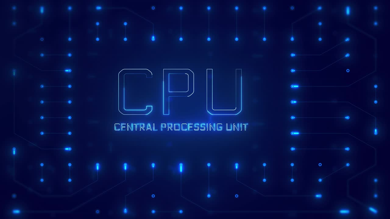 Digitalt kredsløbskort med glødende CPU (Central Processing Unit)
