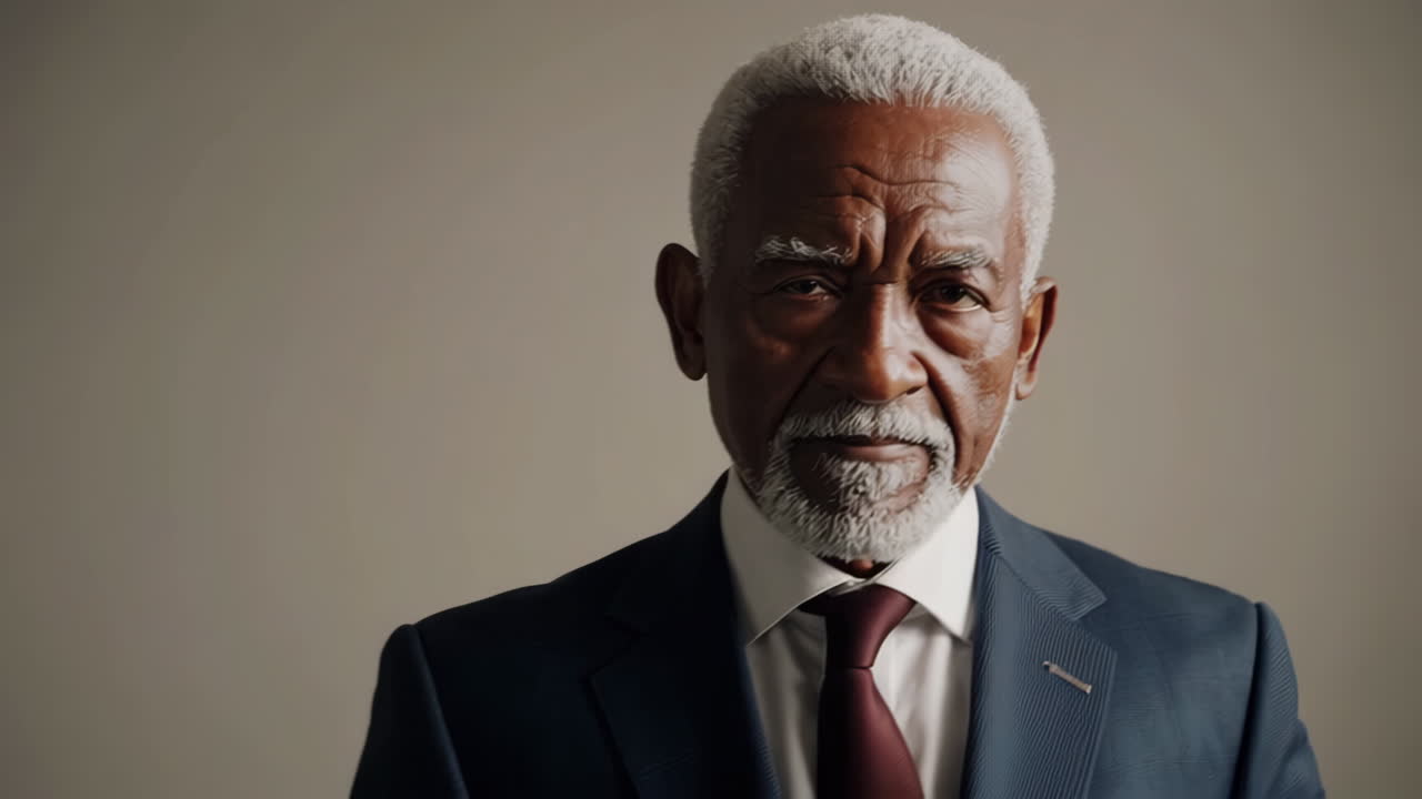 Close-up Portrait of a Distinguished Senior Man