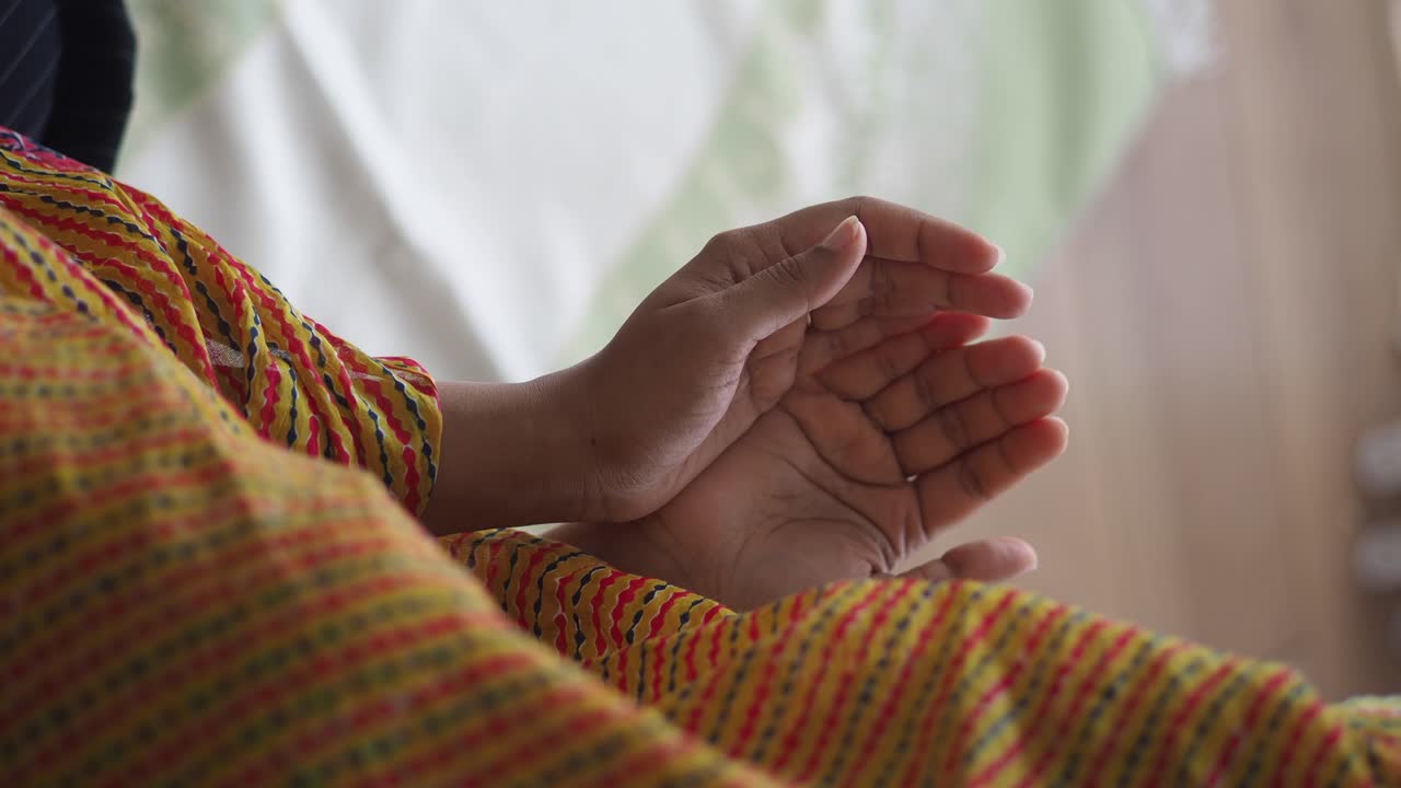 Hands in a Colorful Setting