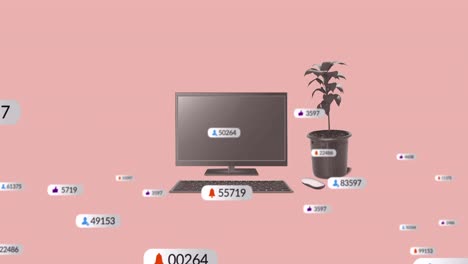animación de iconos de medios a través de la computadora