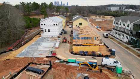 condominium townhome community construction, atlanta, ga, usa